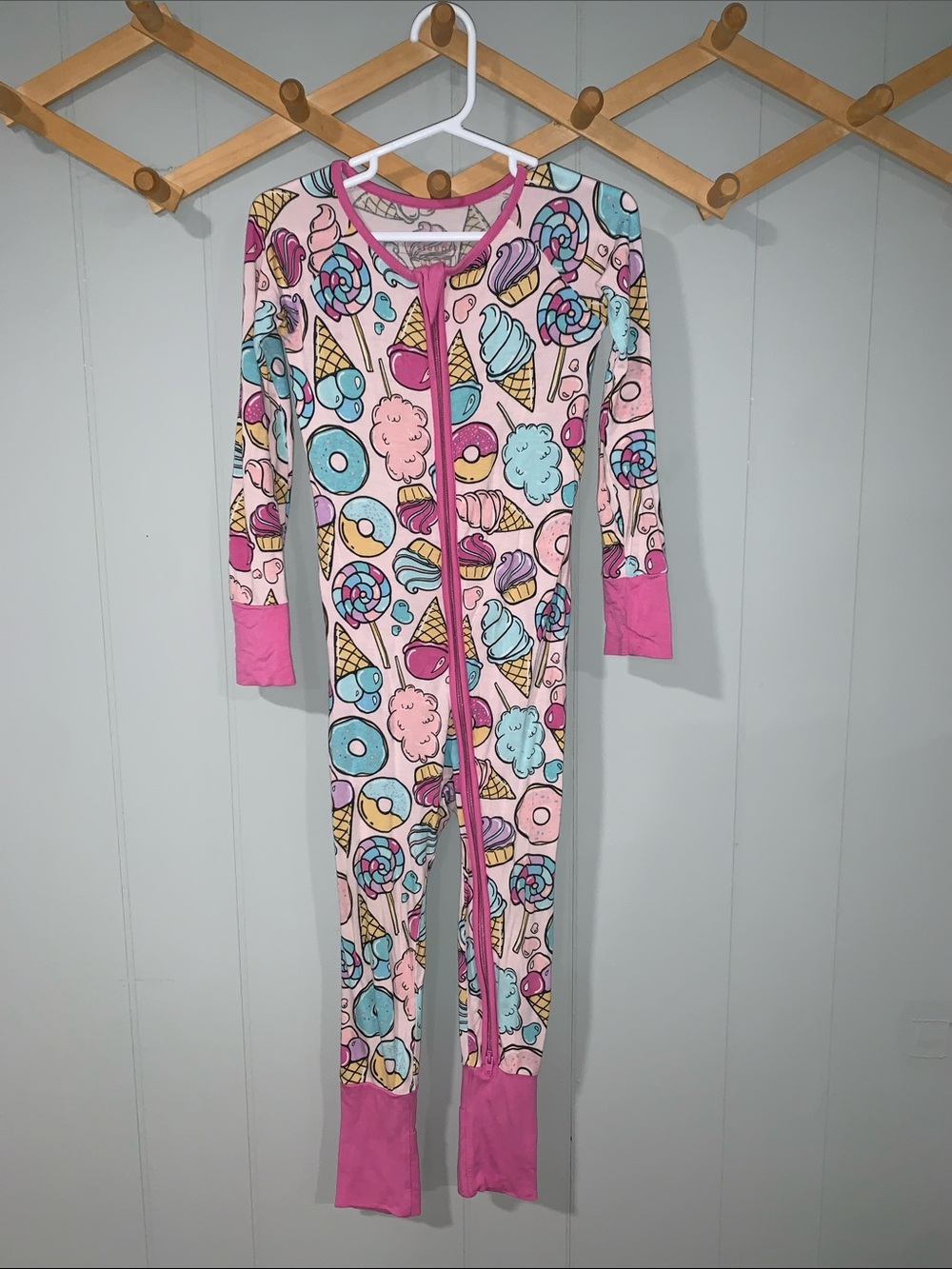 Little Sleepies Sweet Treats Print Bamboo Pajamas with fold-over feet Size 3T